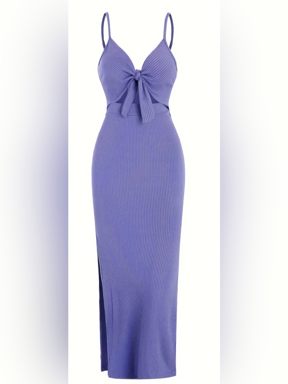 Purple Tie-Front Maxi Dress - Women